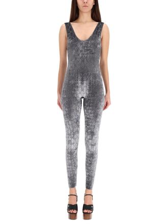 Gucci GG Embroidery Jumpsuit - Gray