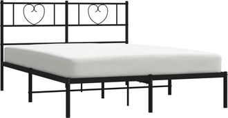 vidaXL Estructura Cama Sin Colch&oacute;n Con Cabecero Metal Negro 120x190 Cm Vidaxl