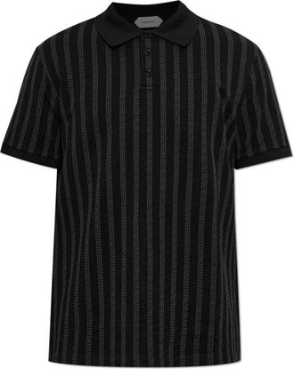 Versace Polo shirt van katoen met monogram - Heren - Polos - Zwart - 2XL - Katoen - Tops
