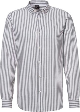 John Devin Langarmhemd JOHN DEVIN Regular Fit, Herren, Gr. L (41/42), N-Gr, grau, gestreift, Web, Obermaterial: 100% Baumwolle, gestreift, regular fit normal, Ru