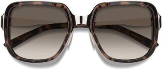 Smith Aveline 55mm ChromaPop Polarized Square Sunglasses in Tortoise /Brown Gradient at Nordstrom