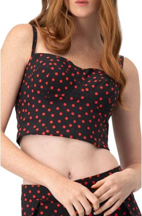 Ivonne Polka Dot Bustier in Black at Nordstrom, Size 10