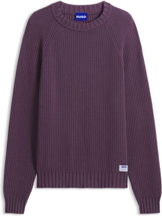 HUGO BOSS Relaxed-fit cotton sweater with raglan sleeves