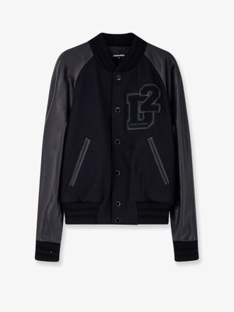 Dsquared2 Wool jacket with leather sleeves - DSQUARED2 - gender_Man