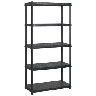 Berkfield Home Storage Shelf 5-Tier Black 366x45.7x185 cm Plastic