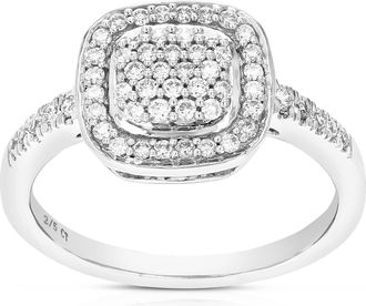 Vir Jewels 2/5 cttw Lab Grown Diamond Engagement Ring in Sterling Silver For Women