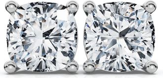 Pompeii3 2Ct TW Cushion Diamond Studs 14k Gold Lab Grown Size: Small