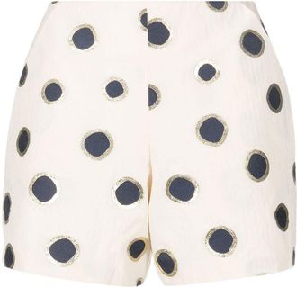 Bambah polka dot-print high-waisted shorts - women - Polyester - 10 - Yellow