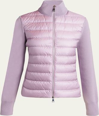 Moncler Padded Wool Zip-Up Cardigan