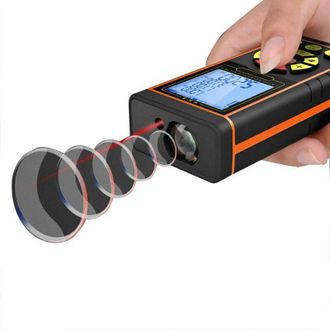 OEM Tel&eacute;metro L&aacute;ser Port&aacute;til De 40 M/60 M/80 M/100 M, Herramienta De Medici&oacute;n Digital Con Mango, Nivel De Burbuja Retroiluminado, Pantalla Lcd De 4 L&iacute;neas
