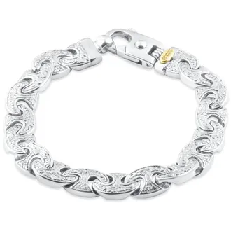 Pompeii3 Mens Designed Link 14k Gold (63gram) or Platinum (118gram) 11mm Bracelet 8.75