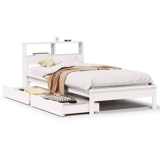 Berkfield Home Bookcase Bed without Mattress White 90x200 cm Solid Wood Pine