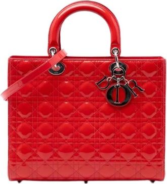Dior Pre-owned Handbags, female, Red, Size: ONE SIZE Pre-owned Lady Dior Handbag