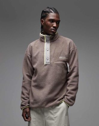 Columbia Helvetia II - Pile color ferro con abbottonatura parziale-Grigio