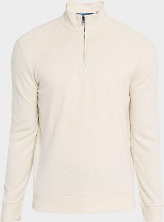 Polo Ralph Lauren Mens Textured Double-Knit Quarter-Zip Sweater