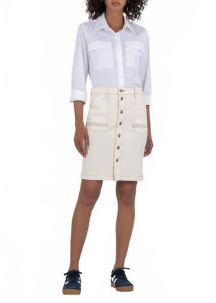 Kut from the Kloth Isla Pencil Skirt In Cream
