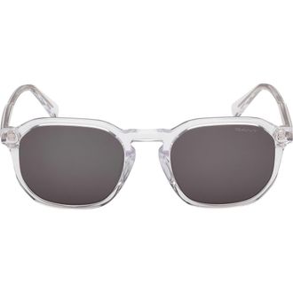 GANT Geometric Sunglasses in Crystal /Green at Nordstrom Rack