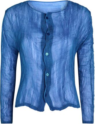 Issey Miyake Camicia plissettata - Blu