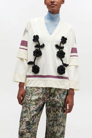 Ganni Ivory League Long-sleeve - Size XXS/XS White