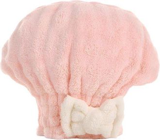 OEM Toalla De Microfibra Para El Cabello - Capucha De Secado Suave - Secado R&aacute;pido - Altamente Absorbente - 29 X 20 Cm - Rosa