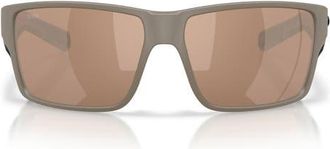 Costa 63mm Mirrored Polarized Oversize Square Sunglasses in Sand /Copper Silver 580G at Nordstrom