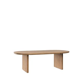 Klast Mesa de centro fija de madera natural 120 cm x 39 cm