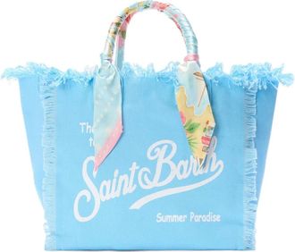 MC2 Saint Barth Vanity Foulard Jungle Schoudertas - Dames - Shoppers - Blauw - ONE Size - Katoen - Tassen