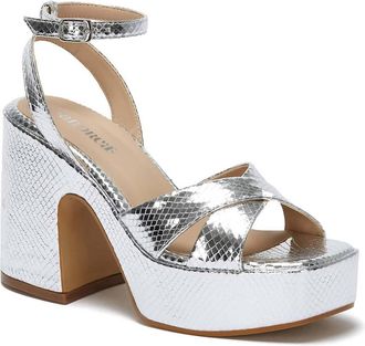 Andrea Womens Metallic Platform Sandals In Metallic Silver