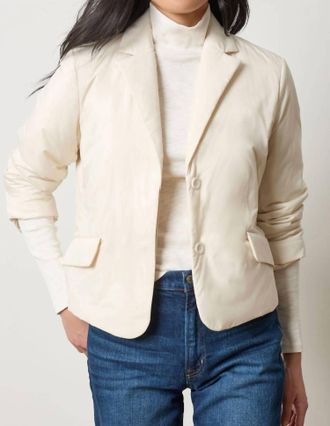 Lilla P Padded Blazer In Talc
