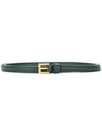 Prada Dark Green Logo Buckle Belt