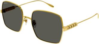 Gucci Sunglasses, unisex, Yellow, Size: 57 MM Lettering Sunglasses