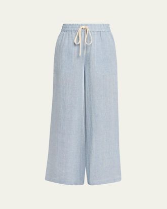 TWP Main St. Washed Hemp Denim Wide-Leg Pants
