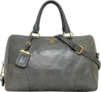 Prada Pre-owned Handbags, female, Gray, Size: ONE SIZE Pre-owned Vintage Handbag