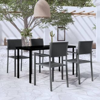 vidaXL Juego De Comedor Para Jard&iacute;n 5 Piezas Negro Vidaxl