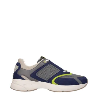 Fendi Sneakers Faster Uomo Tessuto Blu/Argilla