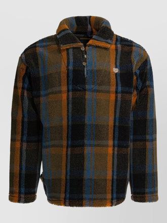 Human Made fleece texture plaid pattern long sleeve sweater