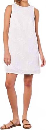 Apricot 3-D Floral Embroidered Shift Dress In White