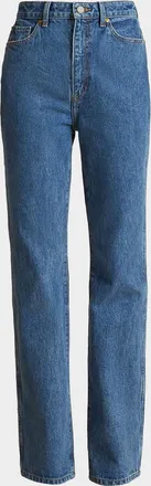 Khaite Danielle Acid-Wash Straight-Leg Jeans