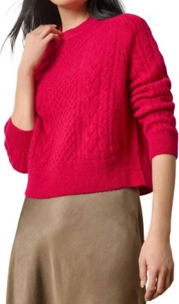 Lilla P Mixed Stitch Pullover In Fuchsia