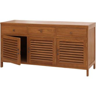 Hhg Non utilizzato] Credenza bagno HHG 776, madia armadietto, mobile lavabo 3 ante con chiave 3 casetti, 83x155x50cm