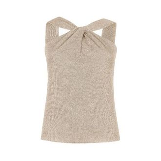 D.exterior Sleeveless Tops, female, Beige, Size: L Polyester Tops and Tank Tops