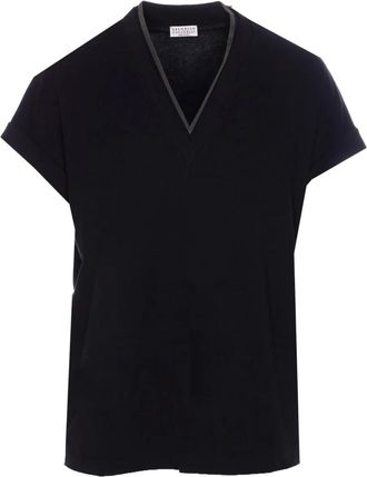 Brunello Cucinelli Top con scolo a V - Nero