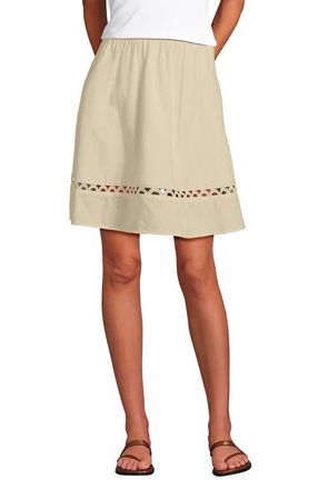 Lands End Voile Ladder Trim Mini Skirt in Dried Bamboo at Nordstrom, Size X-Large