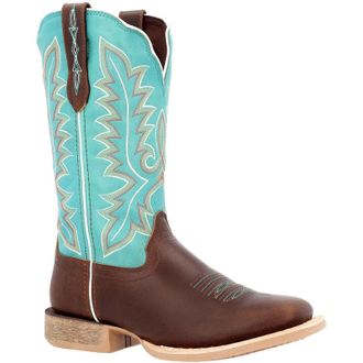 Durango Lady Rebel Pro Leather WoMens Bay Brown/Arctic Blue Boots - Size UK 6.5