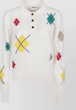 Msgm polo collared small buttons
