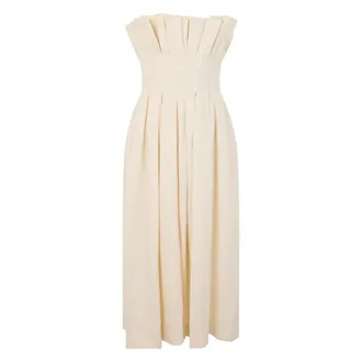 Khaite Kleedjes, Dames, Beige, S, Polyester, Lange Strapless Jurk