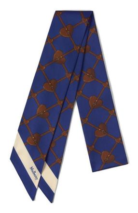 Mulberry Heart Pocket Skinny Scarf in Pigment Blue at Nordstrom