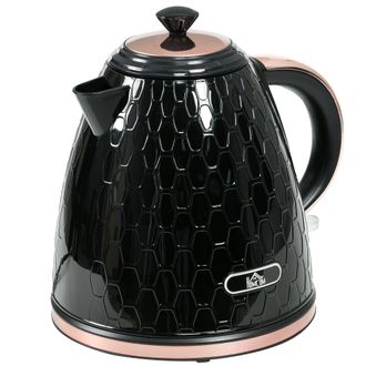 HOMCOM Electric Kettle - Fast Boil - 1.7L - 3kW - Swivel - Auto Shut-off - Black | TJ Hughes