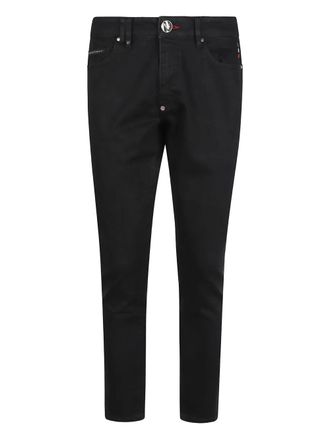 Philipp Plein logo-patch jeans - Zwart