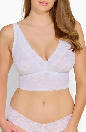 Cosabella Nsn Plungie Longline Curvy Bralette in White at Nordstrom, Size X-Large